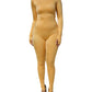 Dolce & Gabbana Gold Yellow Stretch Long Sleeve Bodysuit Dress