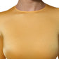 Dolce & Gabbana Gold Yellow Stretch Long Sleeve Bodysuit Dress