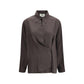 Fendi Brown Silk Dress Shirt