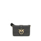 PINKO Black Calf Leather Bos Taurus Shoulder Bag