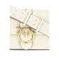 PINKO White Calf Leather Bos Taurus Shoulder Bag