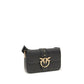 PINKO Black Calf Leather Bos Taurus Shoulder Bag