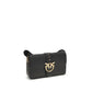 PINKO Black Calf Leather Bos Taurus Shoulder Bag