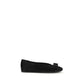 Ferragamo Black Calf Leather Bos Taurus Ballet Flats