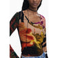Desigual Brown Elastane Women T-Shirt