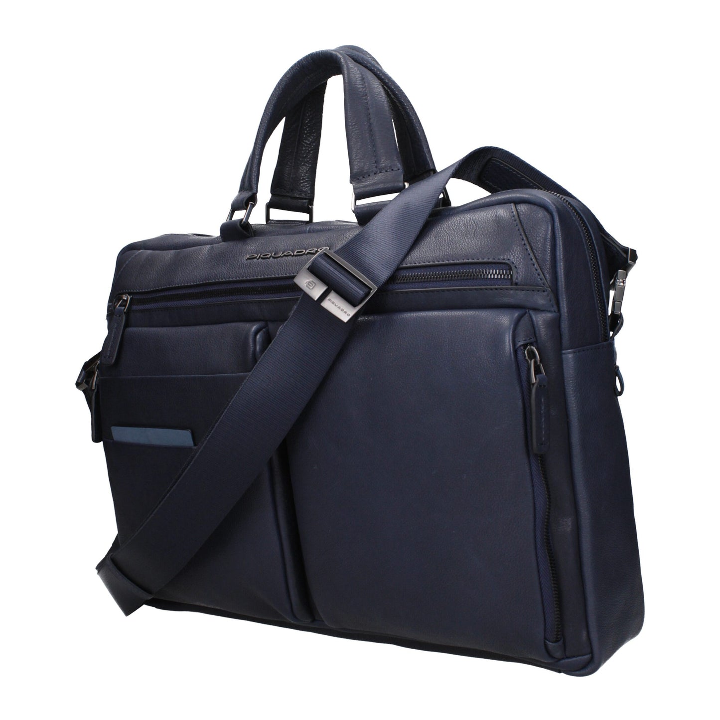 Piquadro Blue Leather Business And Laptop Bag