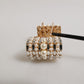 Dolce & Gabbana Gold Brass Glas Crystal Faux Pearl Embellished Brooch