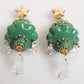 Dolce & Gabbana Gold Brass Multicolour Christmas Tree Earrings