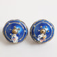 Dolce & Gabbana Gold Brass Blue Christmas Ball Crystal Drop Clip On Earrings