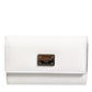 Dolce & Gabbana White Leather Card Case Holder Wallet Gold Logo Plate  Key Holder Mens Wallet