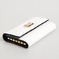Dolce & Gabbana White Leather Card Case Holder Wallet Gold Logo Plate  Key Holder Mens Wallet
