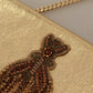 Patrizia Pepe Gold Leather Embellished Shoulder Strap Bag Womens Shoulder Bag