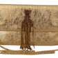 Patrizia Pepe Gold Leather Embellished Shoulder Strap Bag Womens Shoulder Bag