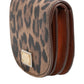 Dolce & Gabbana Brown Black Calf Leather Leopard Print Logo Plaque Wallet