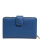 Dolce & Gabbana Blue Leather Continental Tile Print Zip Card Holder Purse Wallet