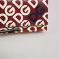 Dolce & Gabbana Burgundy Logo Print Calf Leather French Flap Card Holder Wallet