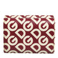 Dolce & Gabbana Burgundy Logo Print Calf Leather French Flap Card Holder Wallet