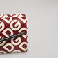 Dolce & Gabbana Burgundy Logo Print Calf Leather French Flap Card Holder Wallet