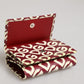 Dolce & Gabbana Burgundy Logo Print Calf Leather French Flap Card Holder Wallet