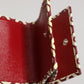 Dolce & Gabbana Burgundy Logo Print Calf Leather French Flap Card Holder Wallet