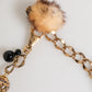 Dolce & Gabbana Gold Black Crystals Lapin Fur Filigree Choker Necklace Womens Necklace