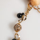 Dolce & Gabbana Gold Black Crystals Lapin Fur Filigree Choker Necklace Womens Necklace