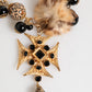 Dolce & Gabbana Gold Black Crystals Lapin Fur Filigree Choker Necklace Womens Necklace