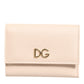 Dolce & Gabbana Light Pink Calf Leather DG Logo French Flap Wallet
