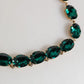 Dolce & Gabbana Red Rose Green Crystal Gold-Tone Chain Necklace Womens Necklace