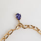 Dolce & Gabbana Gold Brass Crystal Pearl Purple Floral Pendant Jewelry Necklace