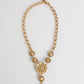 Dolce & Gabbana Gold Brass Crystal Pearl Purple Floral Pendant Jewelry Necklace