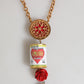 Dolce & Gabbana Gold Multicolor Amore Heart Can Beads Rose Pendant Necklace Womens Necklace