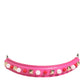 Dolce & Gabbana Pink Embellished Leather Bag Handle Women Shoulder Strap