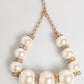 Dolce & Gabbana Gold Brass Faux Pearl Crystal Statement Luxury Jewelry Necklace