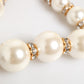 Dolce & Gabbana Gold Brass Faux Pearl Crystal Statement Luxury Jewelry Necklace