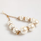 Dolce & Gabbana Gold Brass Faux Pearl Crystal Statement Luxury Jewelry Necklace