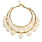 Dolce & Gabbana Gold Brass Faux Pearl Crystal Statement Luxury Jewelry Necklace