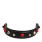 Dolce & Gabbana Black Embellished Leather Bag Handle Women Shoulder Strap