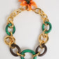 Dolce & Gabbana Multicolor Gold Brass Tiger Lily Floral Chai Necklace