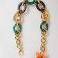 Dolce & Gabbana Multicolor Gold Brass Tiger Lily Floral Chai Necklace