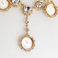Dolce & Gabbana Gold Crystal Clock Face Pendant Statement Jewelry Necklace