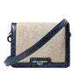 Dolce & Gabbana Beige Raffia Blue Leather Trim Mini Shoulder Purse Crossbody Bag