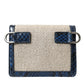 Dolce & Gabbana Beige Raffia Blue Leather Trim Mini Shoulder Purse Crossbody Bag
