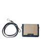 Dolce & Gabbana Beige Raffia Blue Leather Trim Mini Shoulder Purse Crossbody Bag