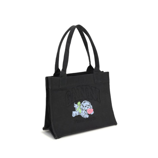Ganni LARGE EASY SHOPPER POCKET DOG PRINT