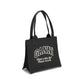 Ganni Logo canvas Tote Bag Womens Shoulder Bag