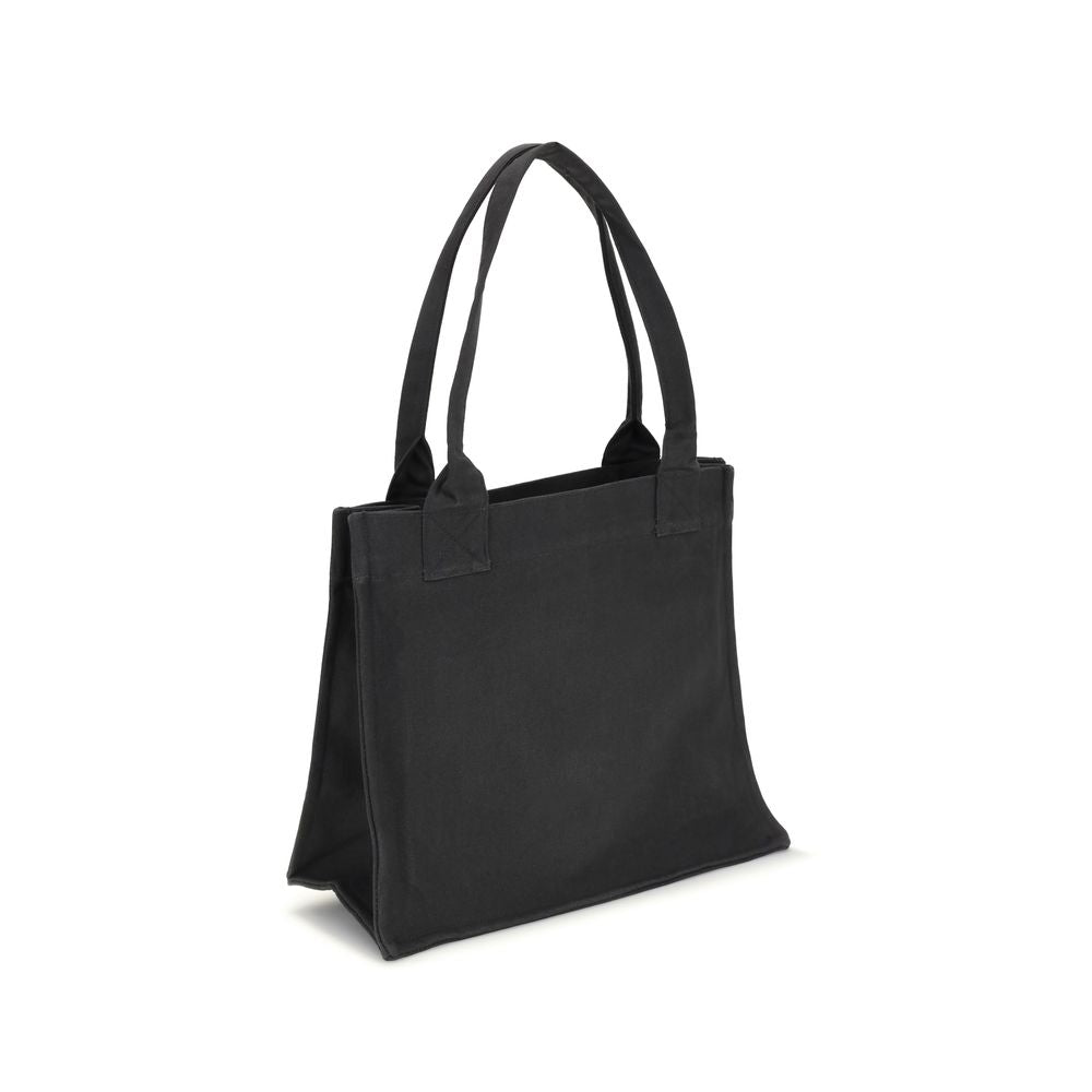 Ganni Logo canvas Tote Bag Womens Shoulder Bag