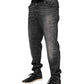 Dolce & Gabbana Black Gray Wash Slim Fit Straight Leg Denim Jeans