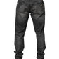 Dolce & Gabbana Black Gray Wash Slim Fit Straight Leg Denim Jeans