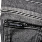 Dolce & Gabbana Black Gray Wash Slim Fit Straight Leg Denim Jeans